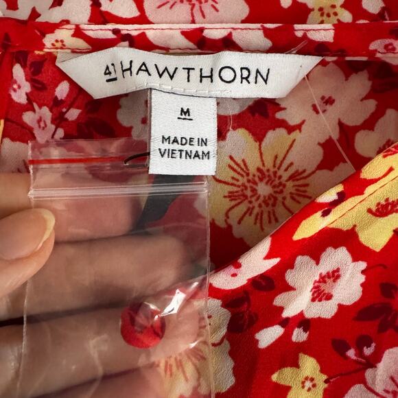 41 Hawthorn Lexie Pleated Sleeveless Blouse Red Floral Top NWT Women Size M - Picture 7 of 7